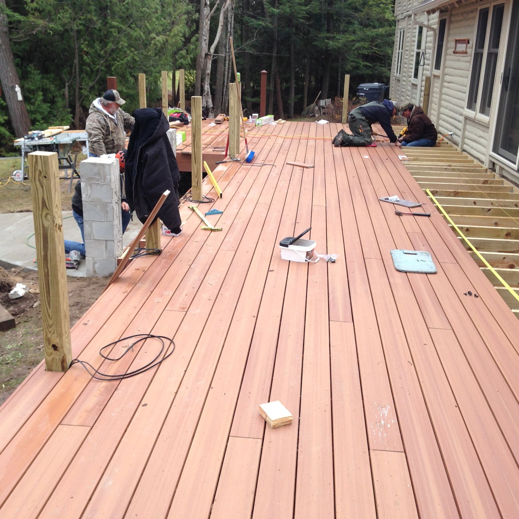 TNT Construction crew building a waterfront dock